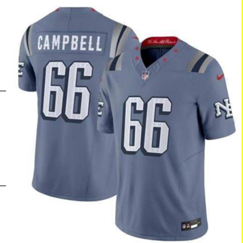 Men 2025 New England Patriots #66 Campbell blue 5th generation Throwback Nike Limited NFL Jersey style 01->new england patriots->NFL Jersey